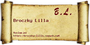 Broczky Lilla névjegykártya